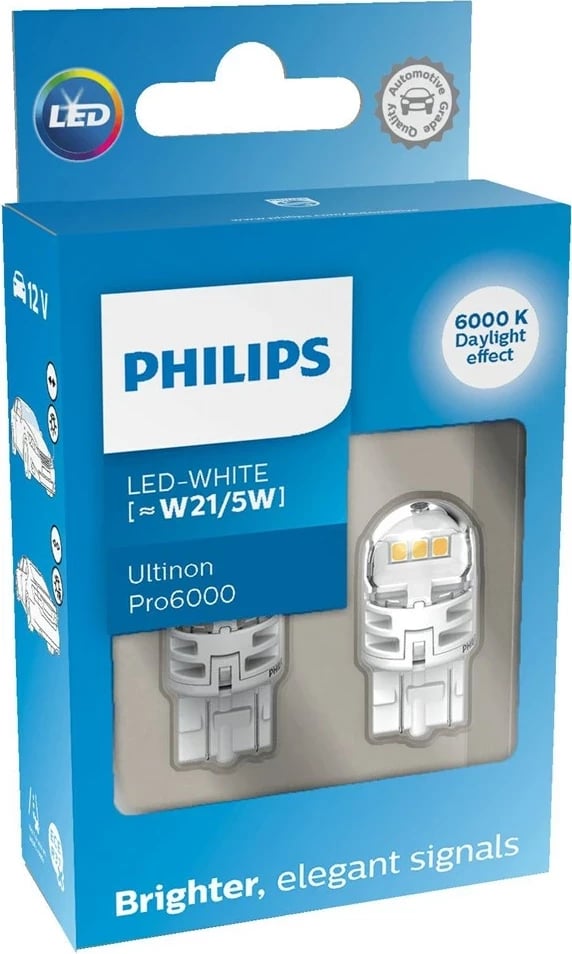 Drita sinjalizuese Philips Ultinon Pro6000, LED, e bardhë e ftohtë, set 2 copë