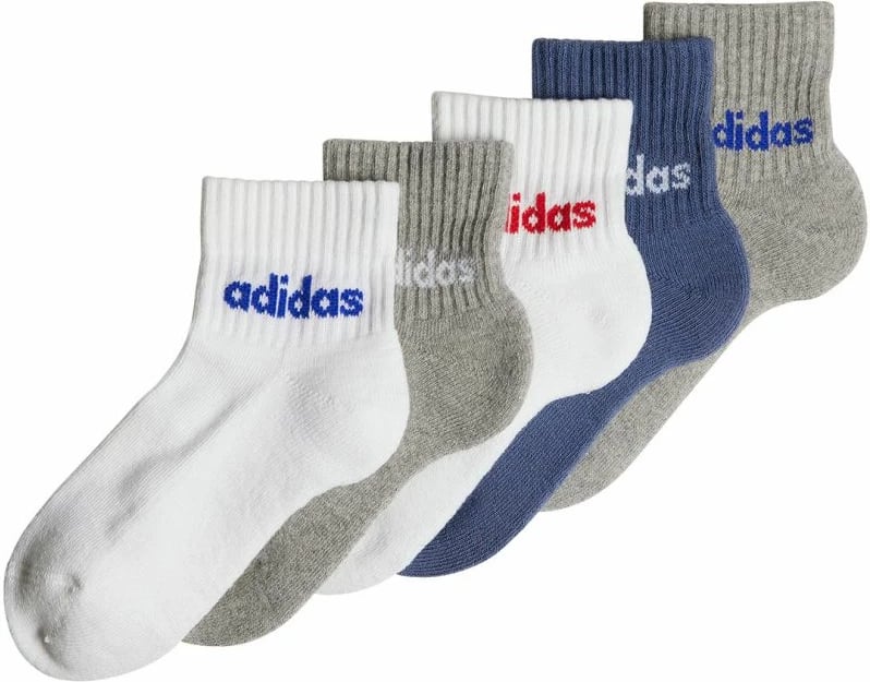 Atlete për fëmijë adidas, të bardha, blu dhe gri