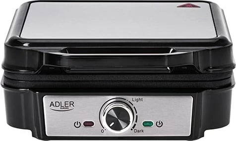 Hekur për waffle Adler AD 3083, 1800 W, Argjendtë