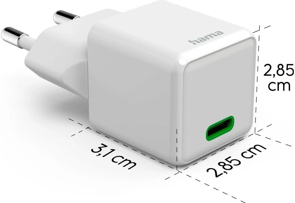 Karikues rrjeti Hama supermini 30W GaN PD/QC 1x USB-C, bardhë