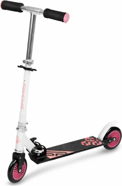Trotinetë Spokey Duke 125 mm për vajza, ngjyrë e bardhë dhe rozë