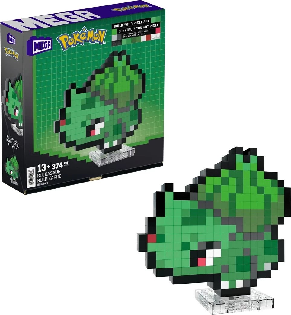 Set ndërtimi MATTEL MEGA Showcase Pokémon Bulbasaur, Plastikë