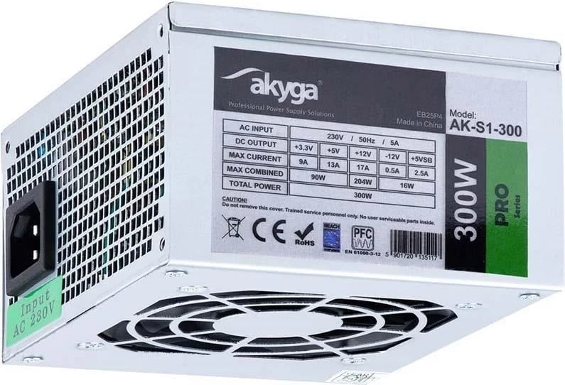 Furnizues energjie Akyga AK-S1-300, 300 W, ATX SFX, Argjendtë