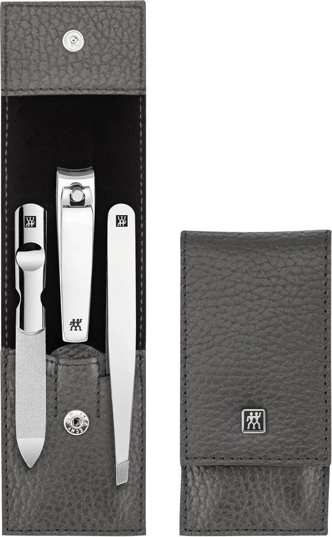 Set udhëtimi ZWILLING Classic Inox, Kasë lëkure, 3 copë, Gri