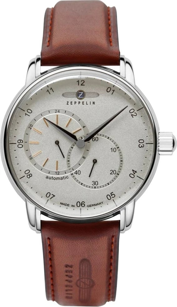 Orë automatike Zeppelin New Captain's Line 8662-1, rrip lëkure, Kafe