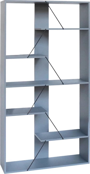 Raft librash Tars pakoworld, ngjyrë gri-e zezë, 84x25.5x154.5cm