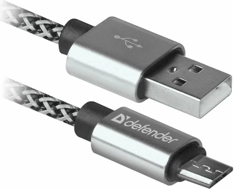 Kabëll Defender USB AM-MICRO BM 1.0m 2.1A i bardhë