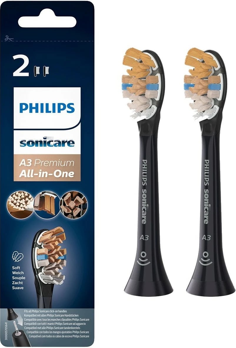 Koka brushë Philips A3 Premium All-in-One HX9092/11, 2 copë, e zezë