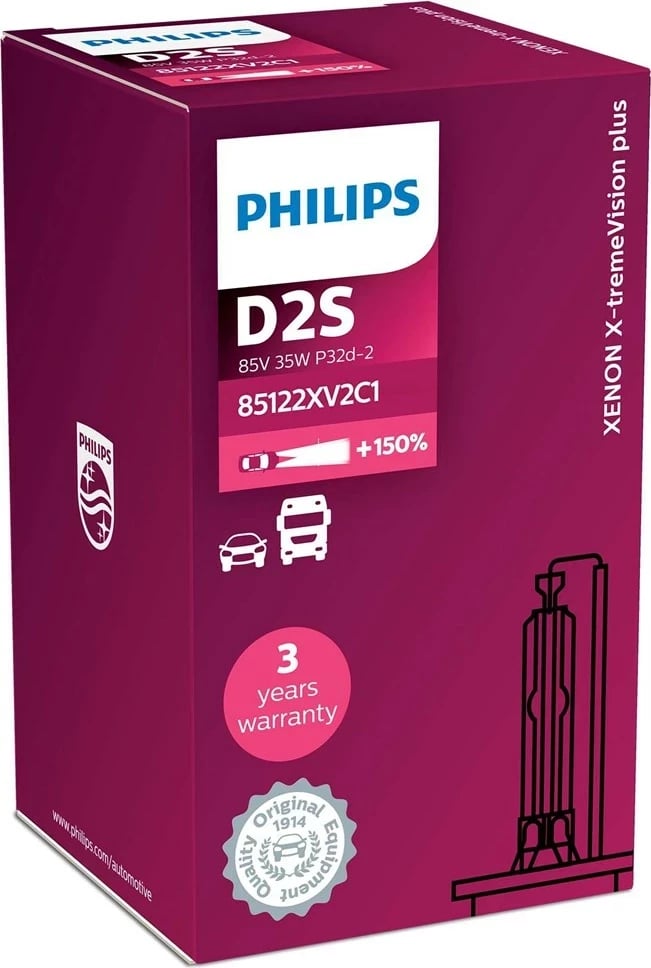 Dritë kokaresh Philips Xenon X-tremeVision gen2 85122XV2C1, D2S, 35W, Bardhë