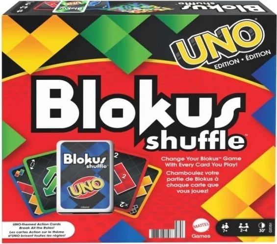 Lojë Blokus Shuffle me letra UNO, MATTEL