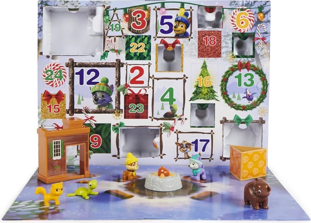 Kalendar adventi PAW Patrol 2023, SPIN MASTER, 24 lodra surprizë, shumëngjyrësh