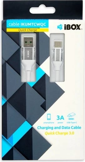 Kabull USB iBox IKUMTCWQC, 1.5 m, USB 2.0, USB A në USB C, i Bardhë