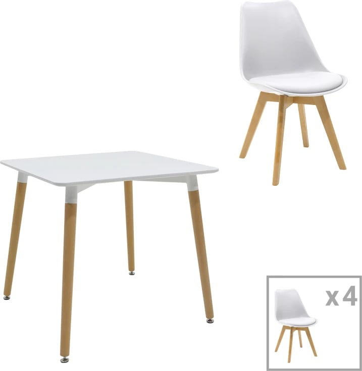 Set mobiljesh për kuzhinë studentore, Deli pakoworld, 3 copë, ngjyrë e bardhë, 80x80x76cm