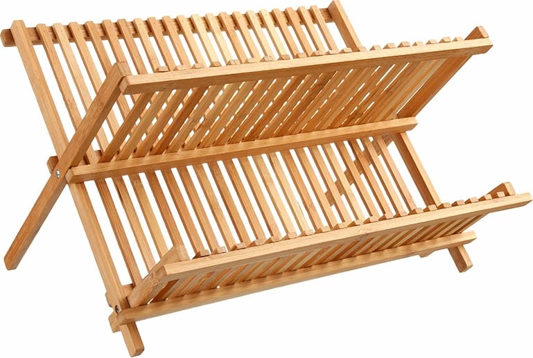 Raft për enë Labon pakoworld bambu natyrale 42.5x33.5x25.5cm