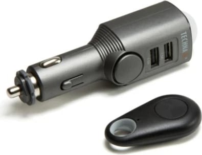 Alarm dhe Karikues për Vetura Technaxx, 2xUSB, i zi
