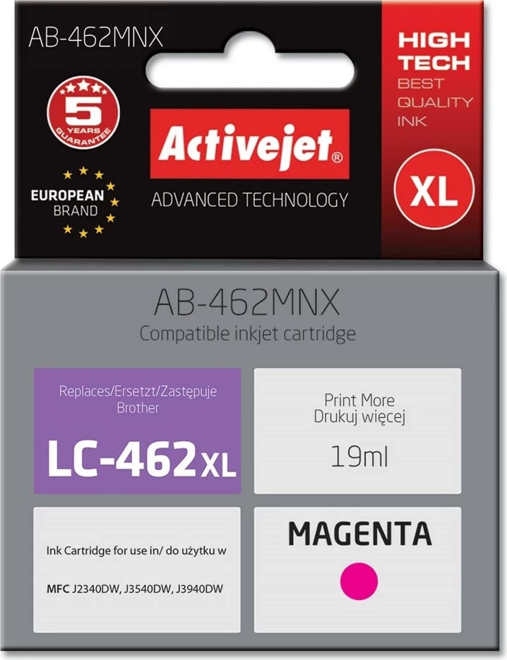 Toner Activejet AB-462MNX për printer Brother, 19 ml, Magenta