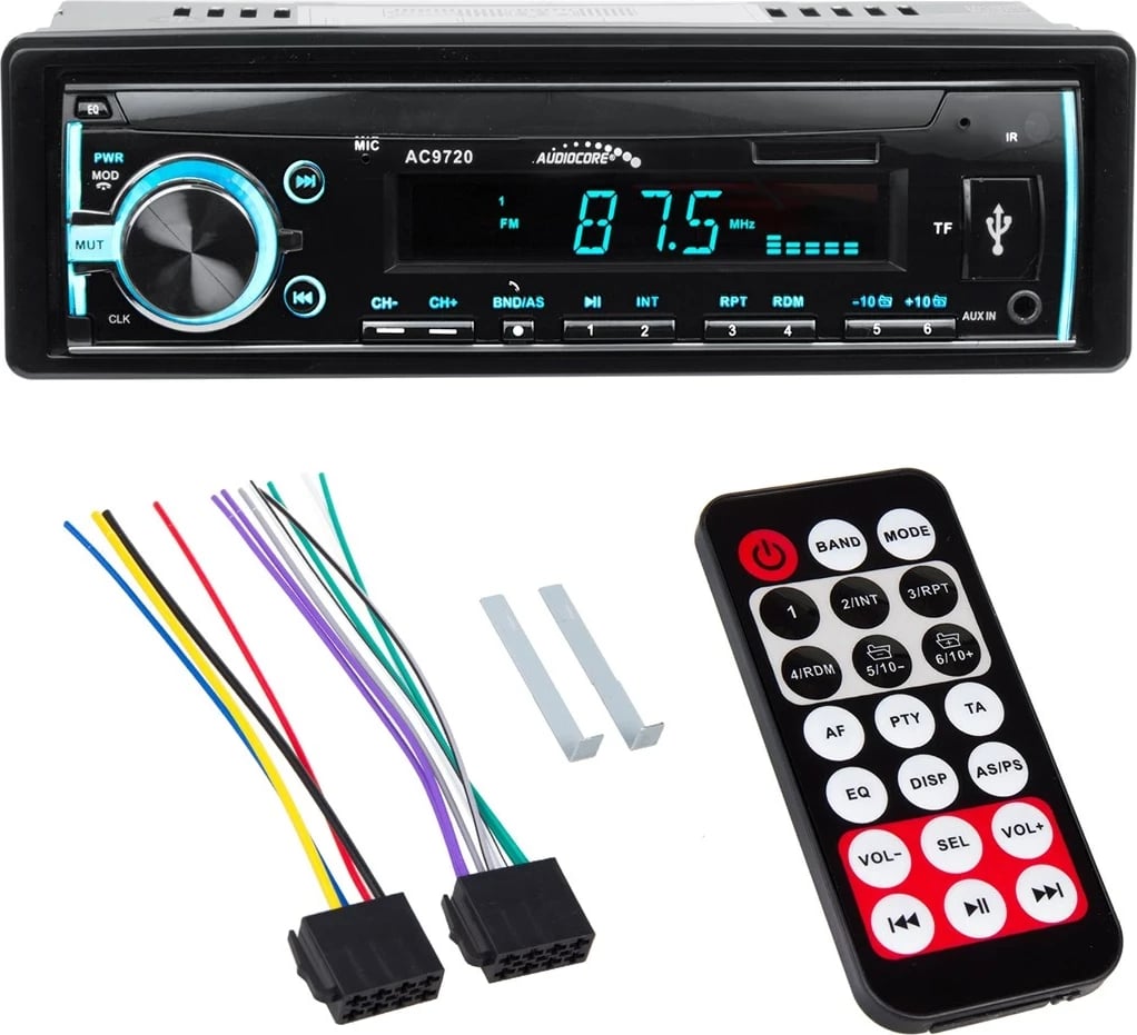 Radio makine Audiocore AC9720B, MP3, WMA, USB, RDS, SD, Bluetooth, Multicolor