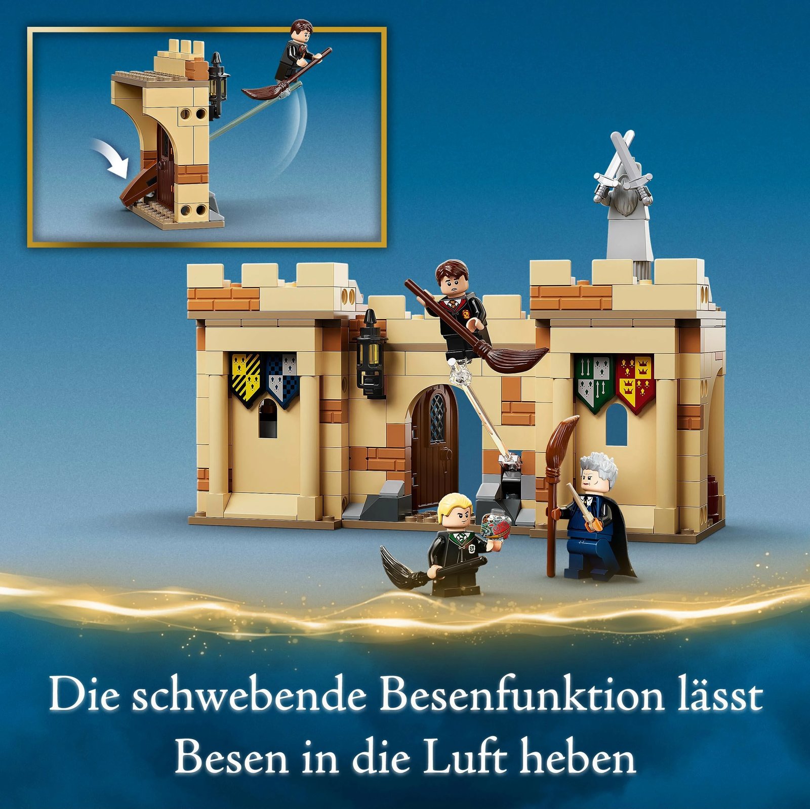 Set ndërtimi LEGO Harry Potter Hogwarts™: Mësimi i parë i fluturimit, 7 vjeç e lart, 264 pjesë, shumëngjyrësh