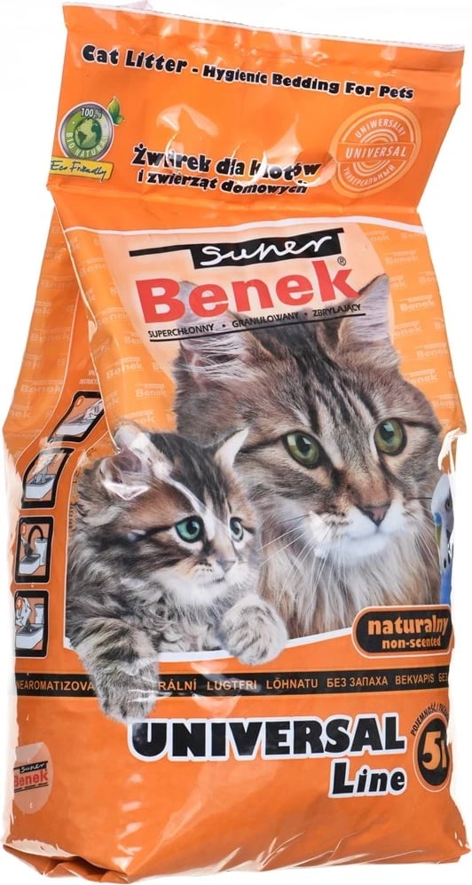 Rërë për maca CERTECH SUPER BENEK UNIVERSAL, Bentonit, Natyrale 5L