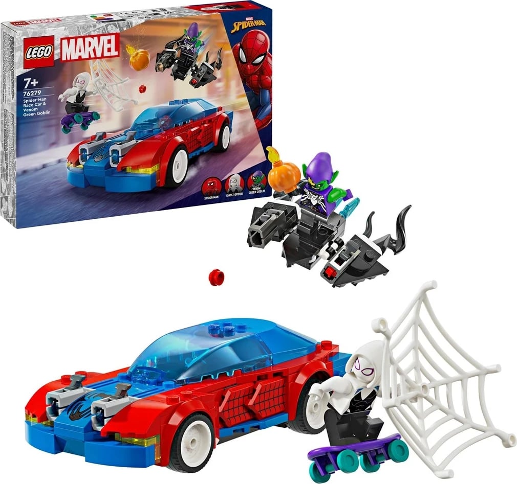 Set LEGO Marvel 76279 Spider-Man Race Car & Venom Green Goblin