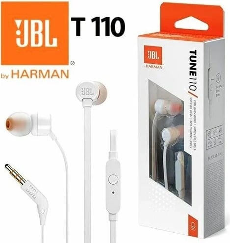 Kufje JBL Tune 110, Jack 3.5mm, Bardhë