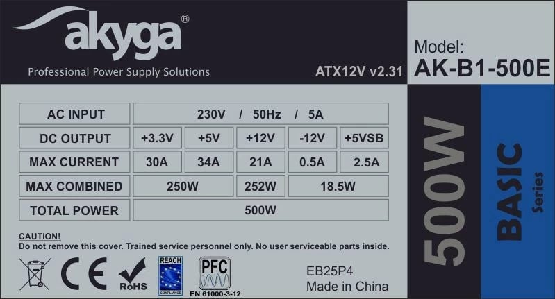 Furnizues me energji Akyga, AK-B1-500E, AK-B1-500E