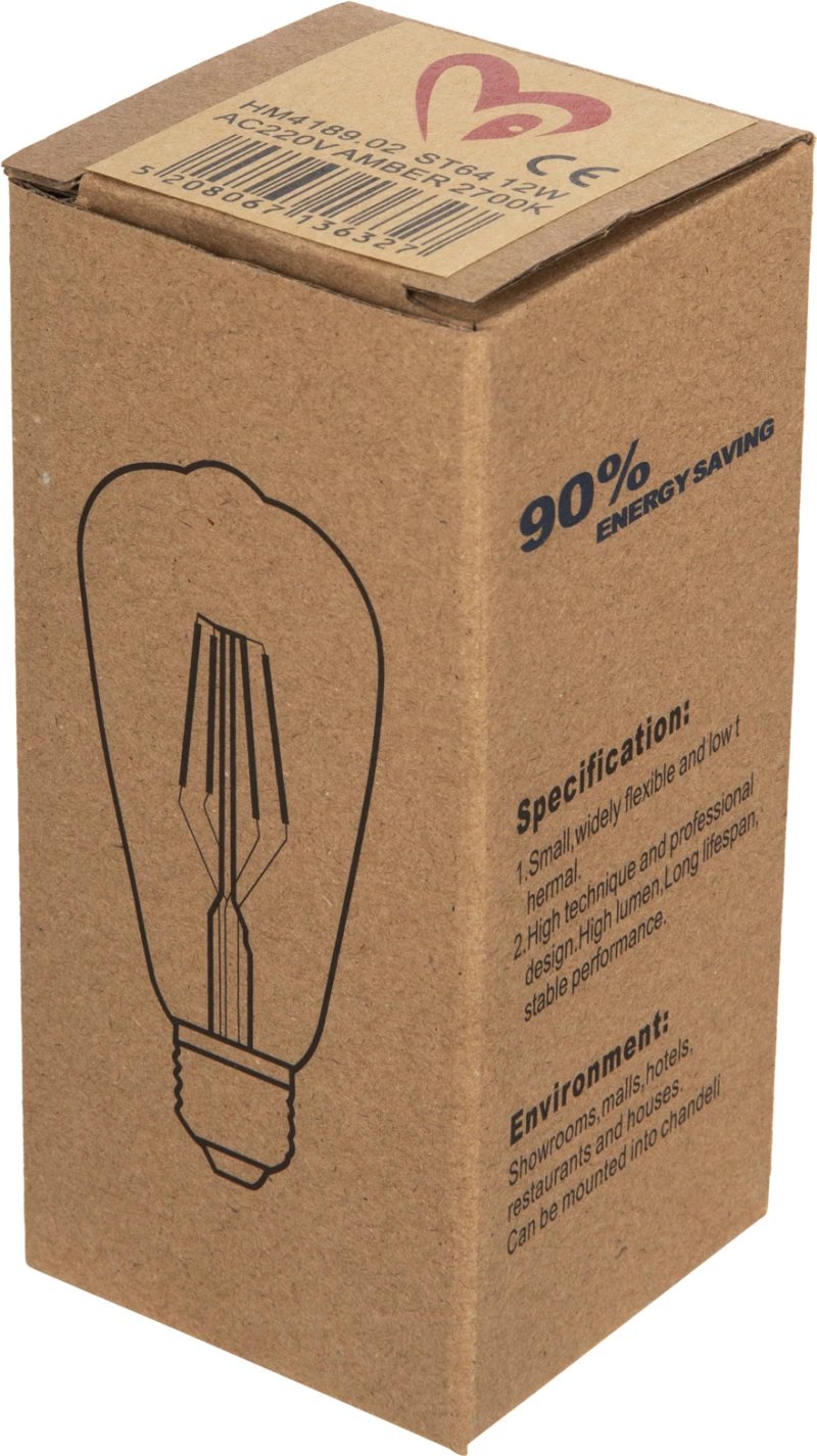 Llambë LED filament, 12W, E27, 3000K, ngjyrë ari, FH4189.02