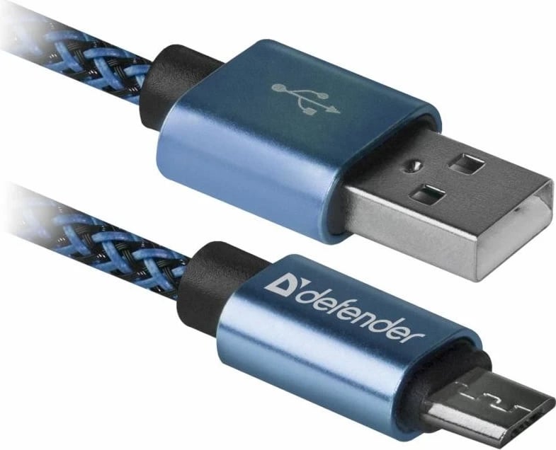 Kabllo USB Defender 271, 1m, 2.1A, Niebieski