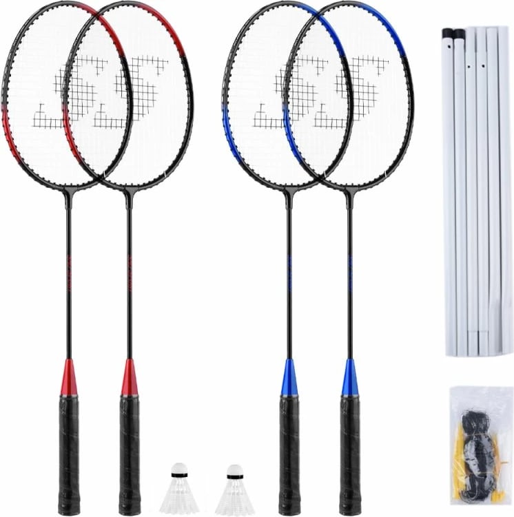 Set badminton për të gjithë, SMJ, me ngjyra të kuqe dhe blu