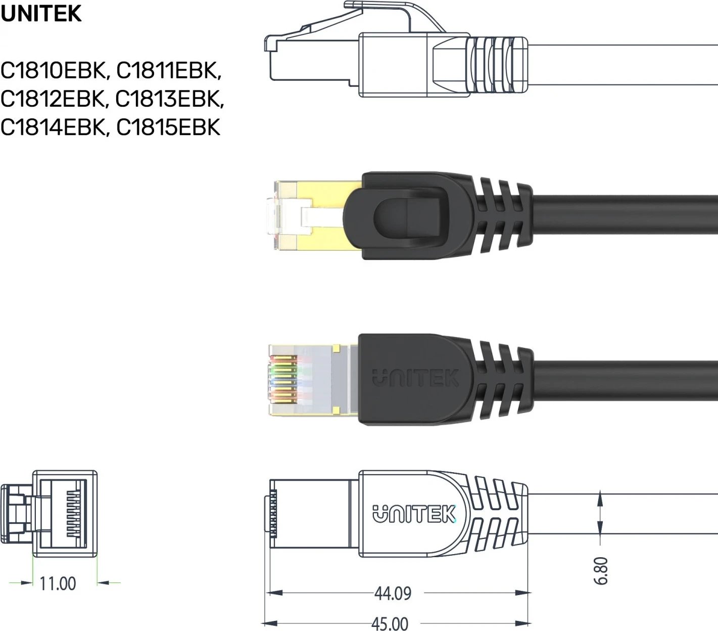 Patchcord Unitek SSTP, 0.5m, i zi