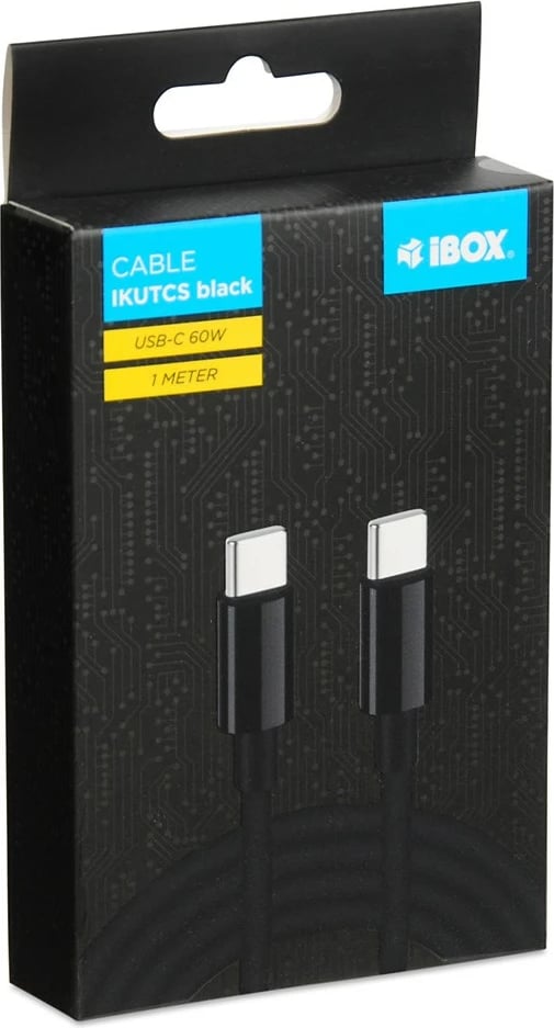 Kabëll USB-C iBOX IKUTC 60W 1m i zi