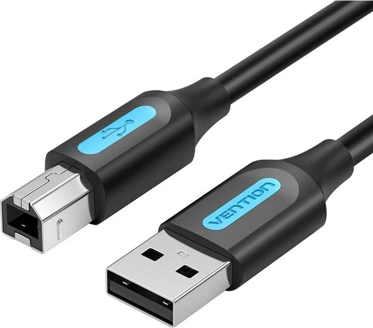 Kabull USB Vention, USB-A në USB-B, 3m, i zi