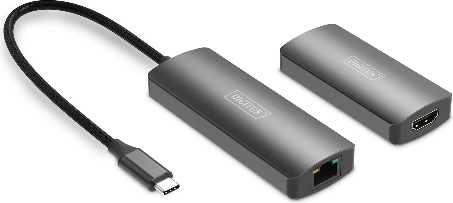 Transmetues video 4K Digitus, USB-C - HDMI, 30 m, Alumini