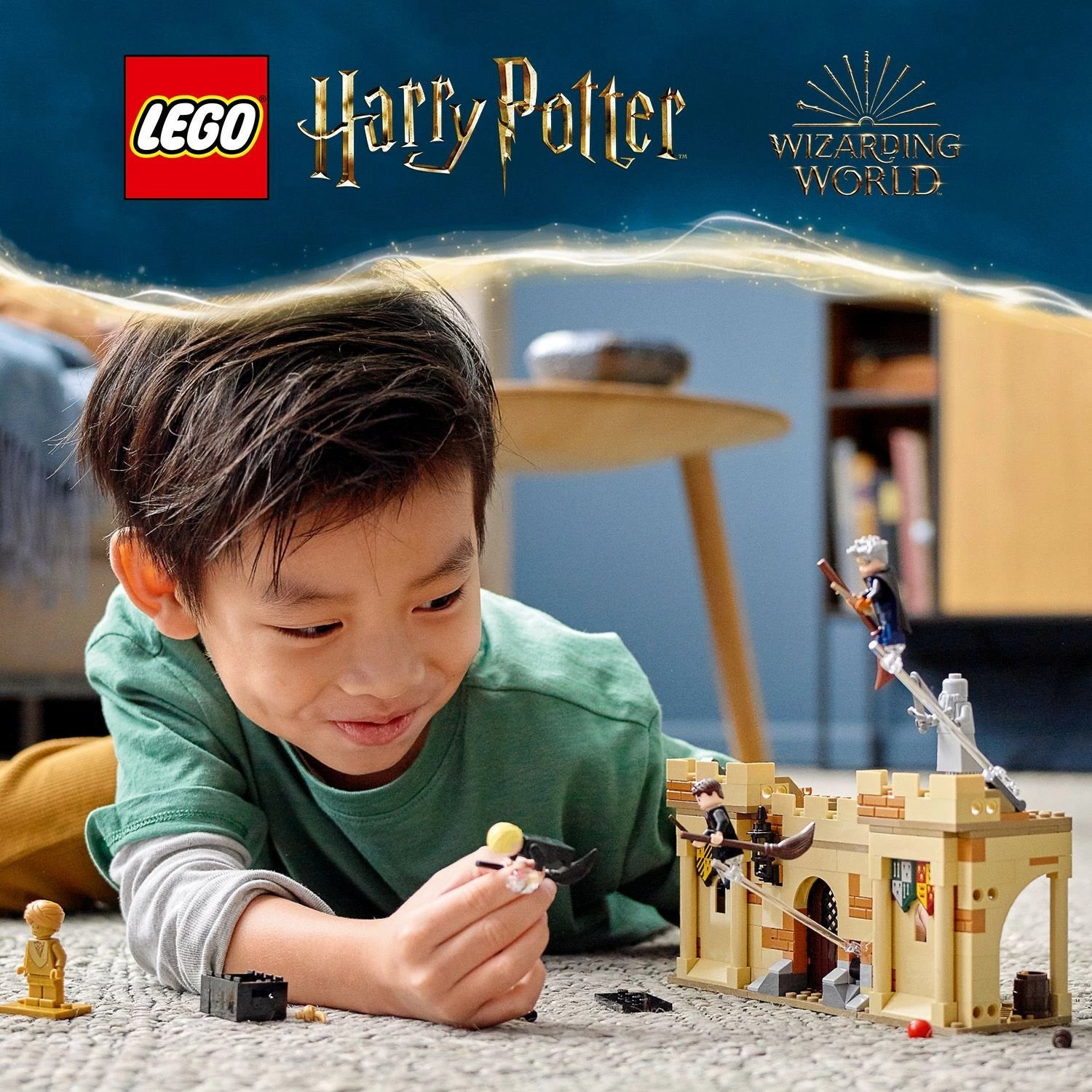 Set ndërtimi LEGO Harry Potter Hogwarts™: Mësimi i parë i fluturimit, 7 vjeç e lart, 264 pjesë, shumëngjyrësh