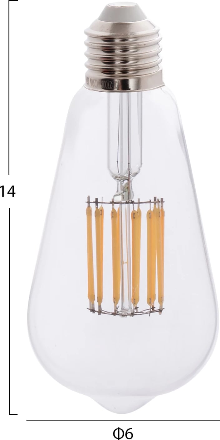 Llambë LED filament, 12W, E27, 3000K, e kthjellët, FH4189.01