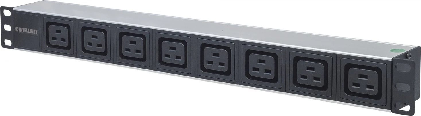Shiriti i Shpërndarjes së Energjisë Intellinet 163613, 19" 1U, 8x priza C19, 110-250V/16A, kabllo 2m, ngjyrë zi-argjend
