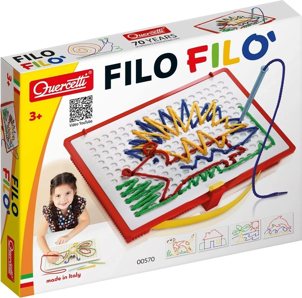 Lojë edukative Quercetti Filo, për fëmijë, shumëngjyrëshe