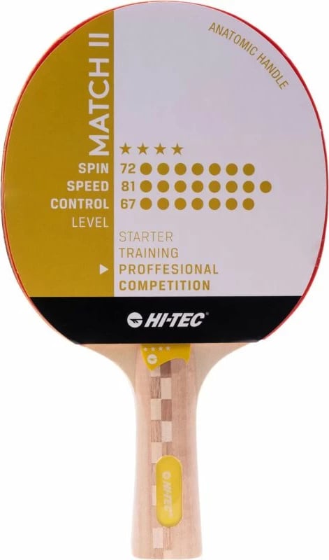 Raketë Ping Pong Hi-Tec për të gjithë, e zezë dhe e verdhë
