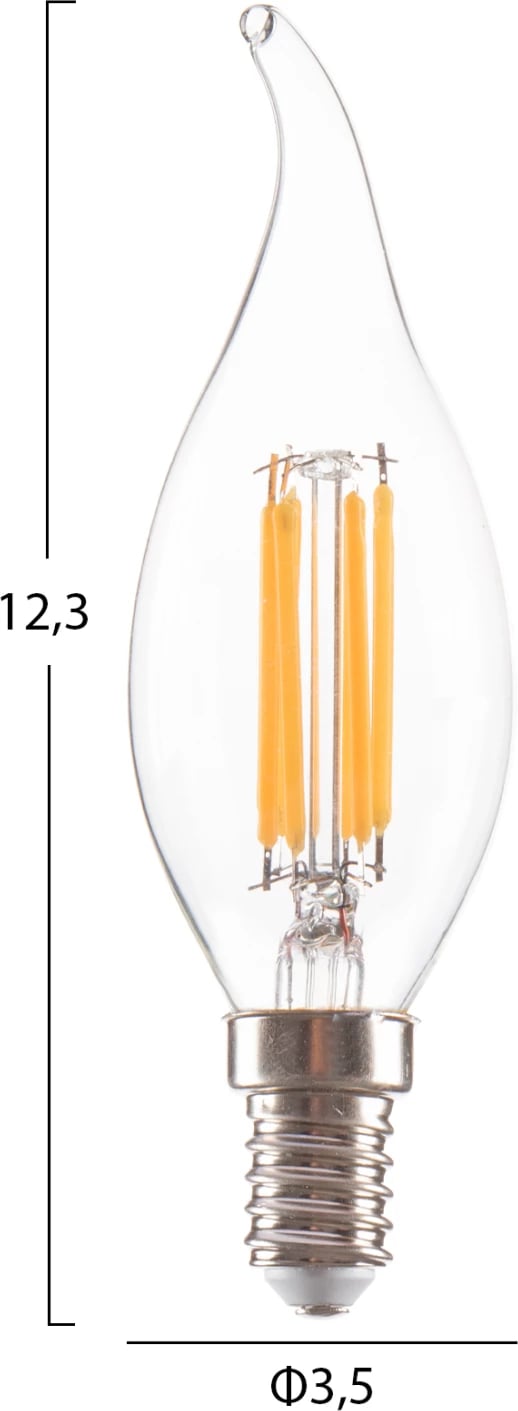 Llambë LED filament stil flake FH4047.01, 6W, E14, 3000K, e tejdukshme, e zbehtë