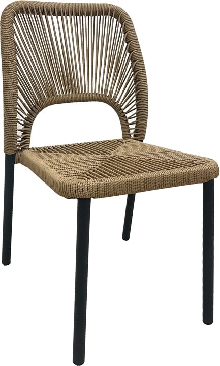 Karrige alumini Norture pakoworld e grumbullueshme, kornizë anthracite, ratan natyral, 45x63x82cm