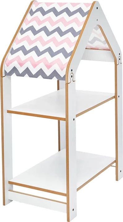 Raft Montessori Zoilen pakoworld, bardhë-rozë, mdf, 50x30x80cm