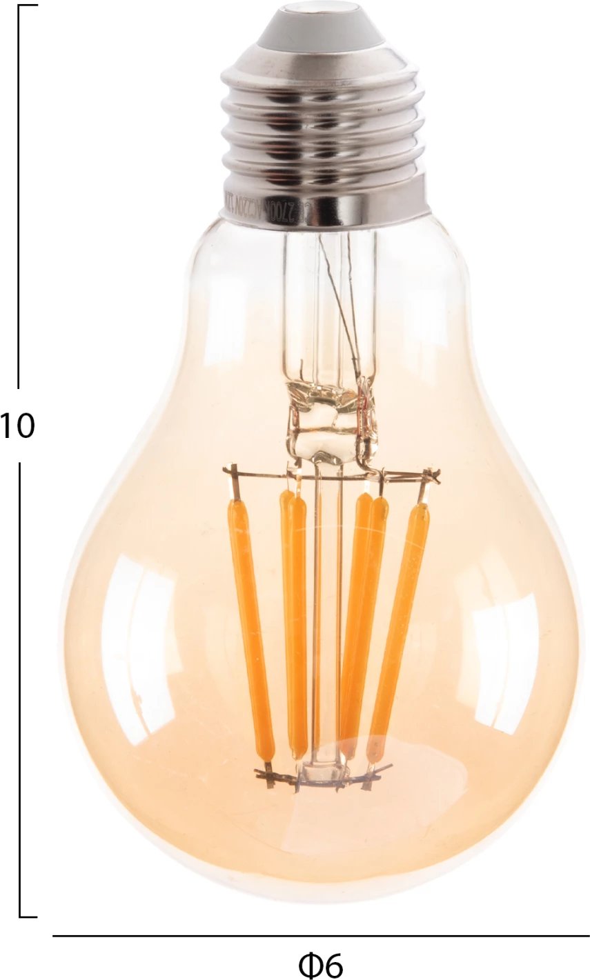 Llampë LED filament, FH4045, 8W, E27, 3000K, ngjyrë ari, e zbehshme