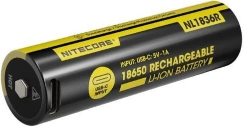 Bateri e rikarikueshme NITECORE NL1836R, 3600mAh, USB-C