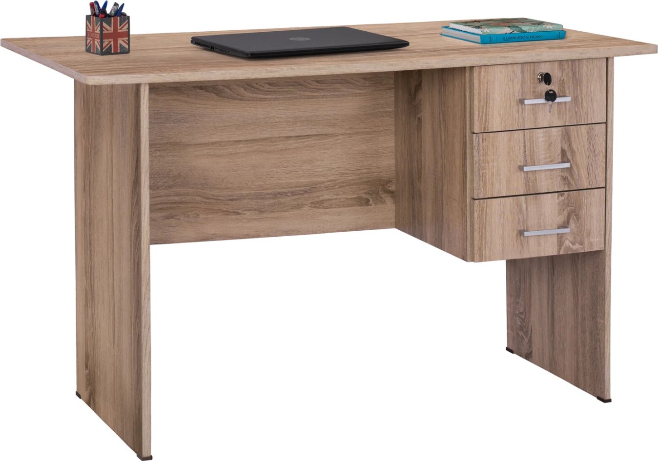 Sipërfaqe Tavoline melamine për zyre me 3 sirtarë FH2268.02 ngjyrë gri 120x60x75 cm