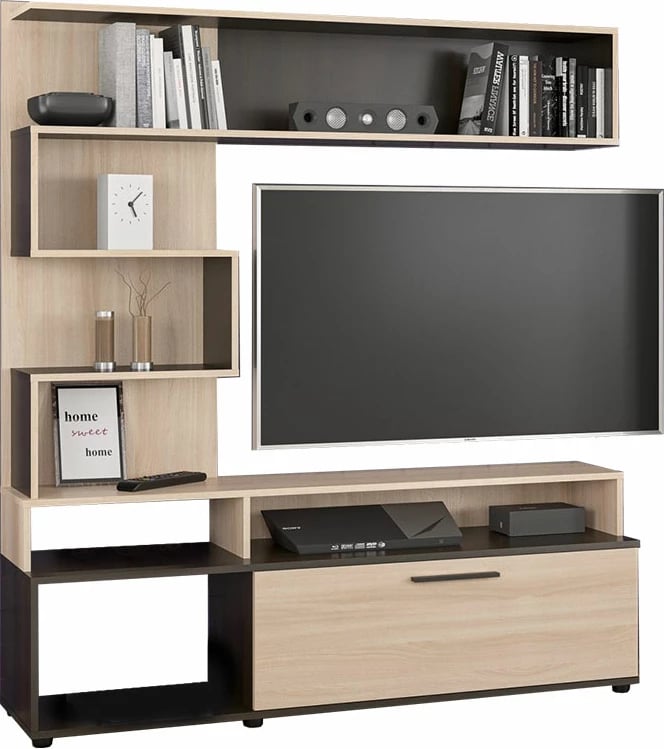 Njësi TV Jasper pakoworld ngjyrë wenge-natyrale 151.5x37.5x169.5cm