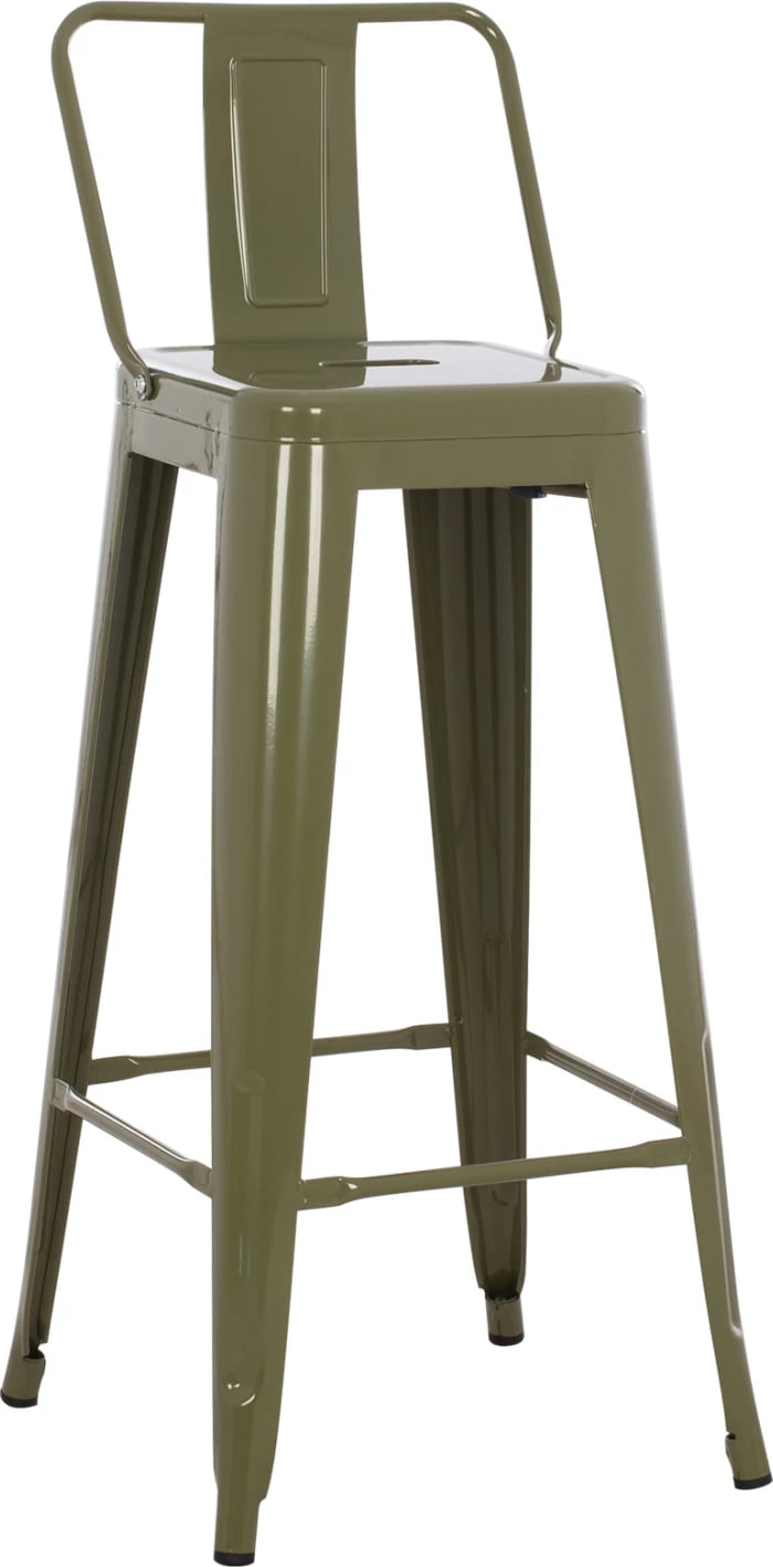 Karrige për bar metalike, ngjyrë ulliri e errët, FH8643.03, 43x43x100 cm