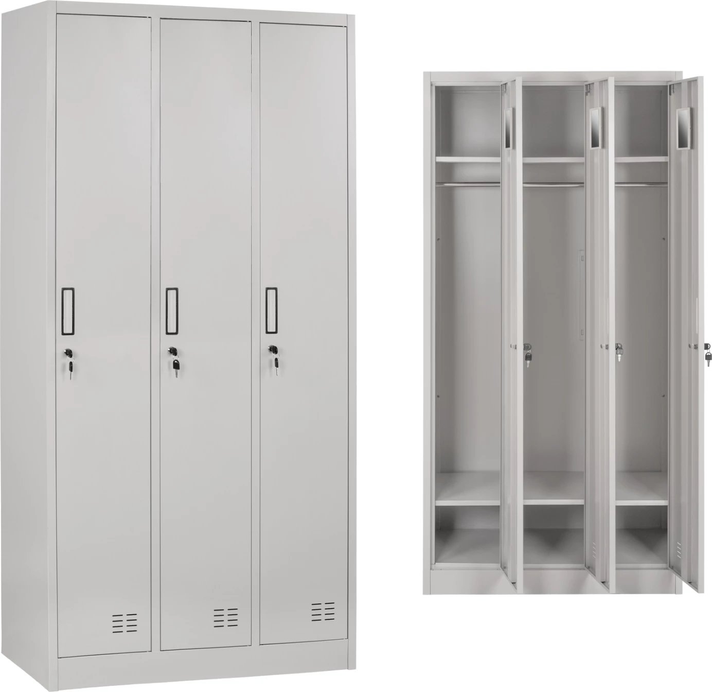Veshje metalike me 3 kabinete & dollap FH5634 90x45x185cm