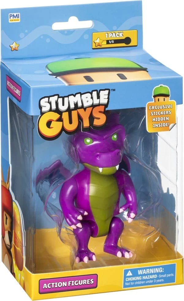 Figurë aksioni P.M.I. Kids World Stumble Guys, Dusk Dragon, 11.5cm, Vjollcë