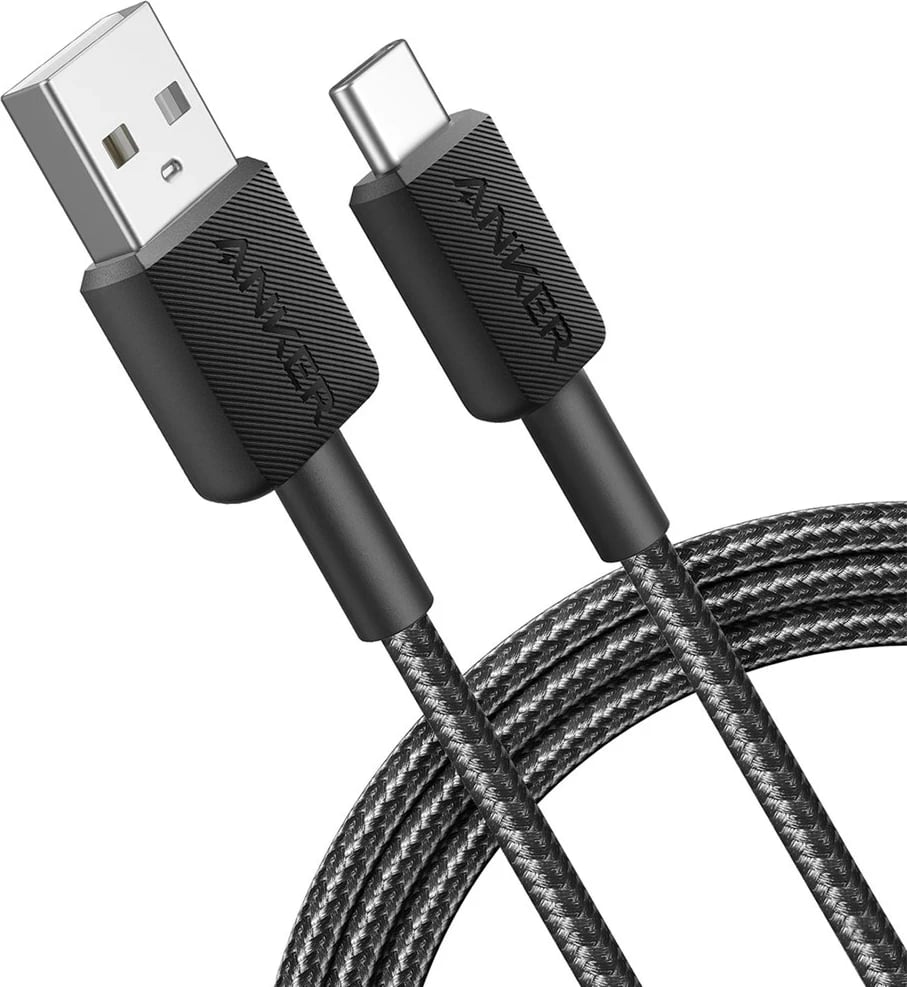 Kabëll USB Anker 322, 1.8 m, USB A në USB C, E zezë