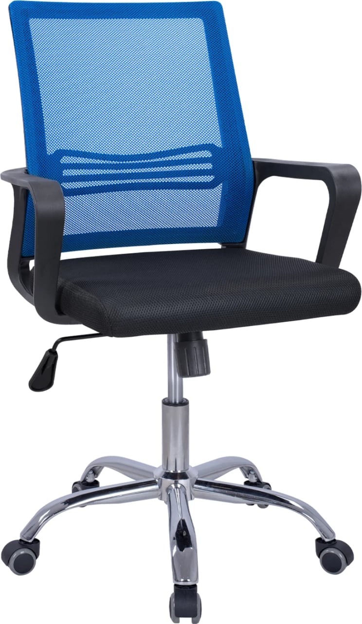 Karrige zyre FH1148.08, ngjyrë zezë me shpinë blu, 60x57x104cm
